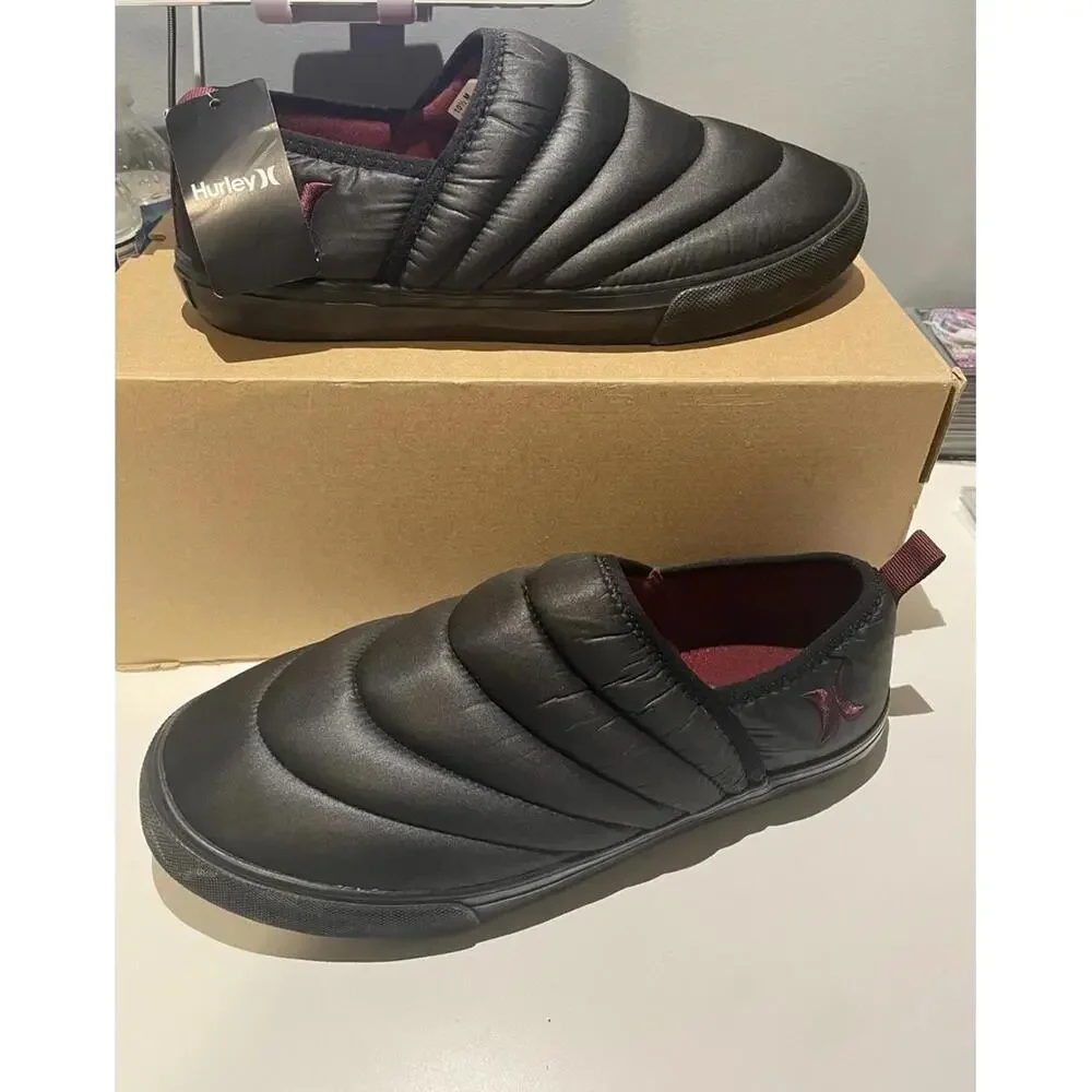Hurley Puff Chukka Puffy Slip On Shoes Loafers Men's Sz 8.5 NWT Black/burgundy - Picture 4 of 6